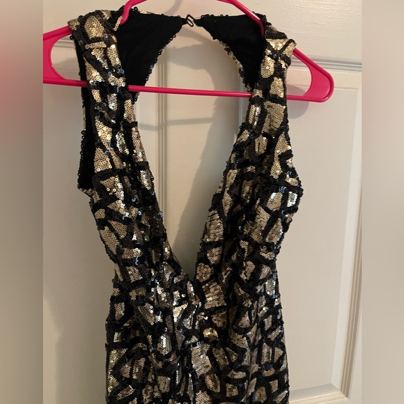 Windsor women’s designer black and gold full length sequin dress/gown - Picture 7 of 9